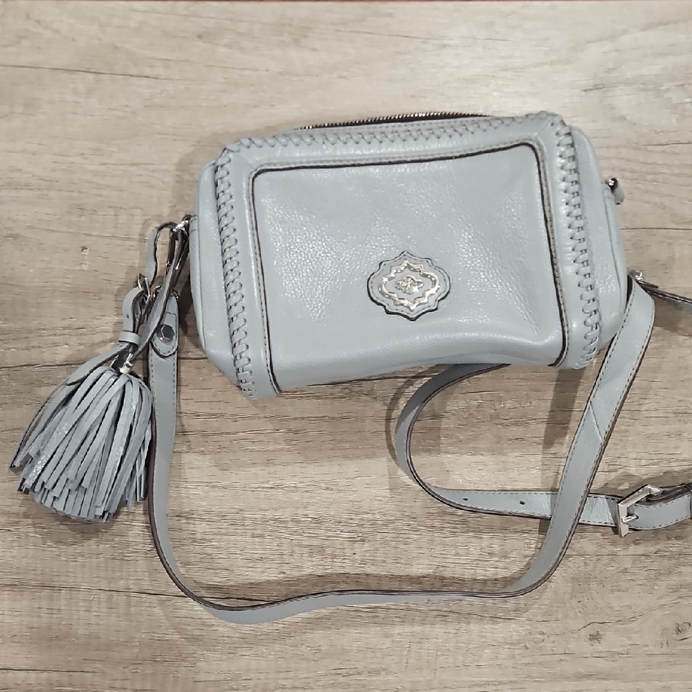 orYANY Aideen Italian Leather Crossbody Bag in the color Cloud Grey